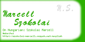 marcell szokolai business card